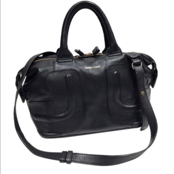 SEE BY CHLOE ‘KAY' BLACK LEATHER SHOULDER BAG - Picture 2 of 16